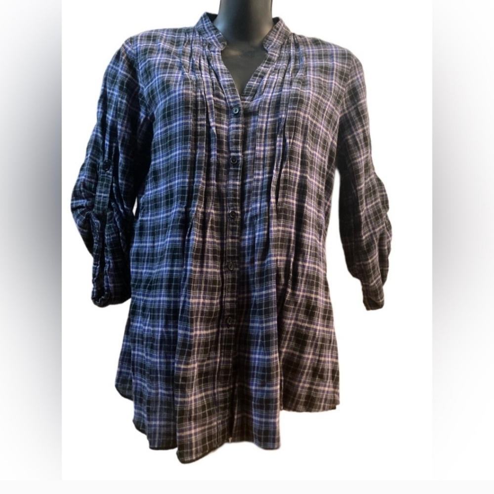 Cotton Plaid Blouse